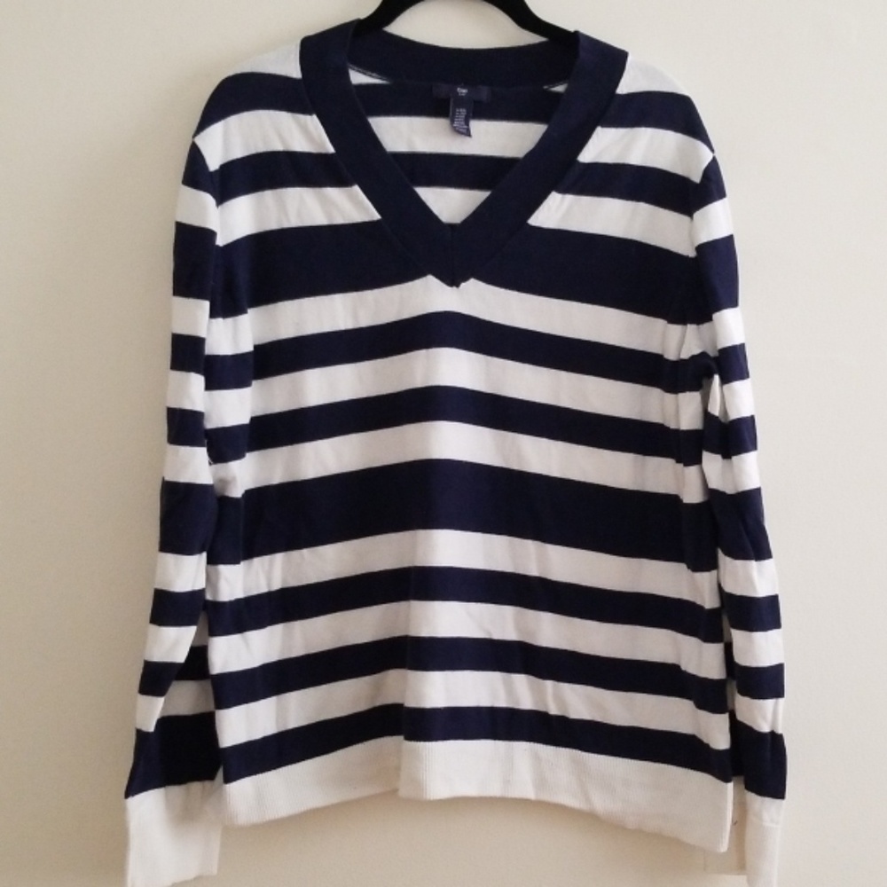 GAP Navy White Nautical Stripe Sweater